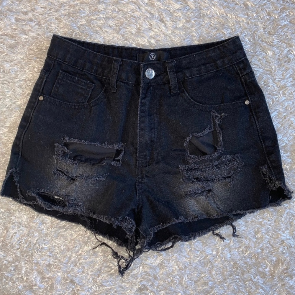 Missguided High Waisted Black Shorts